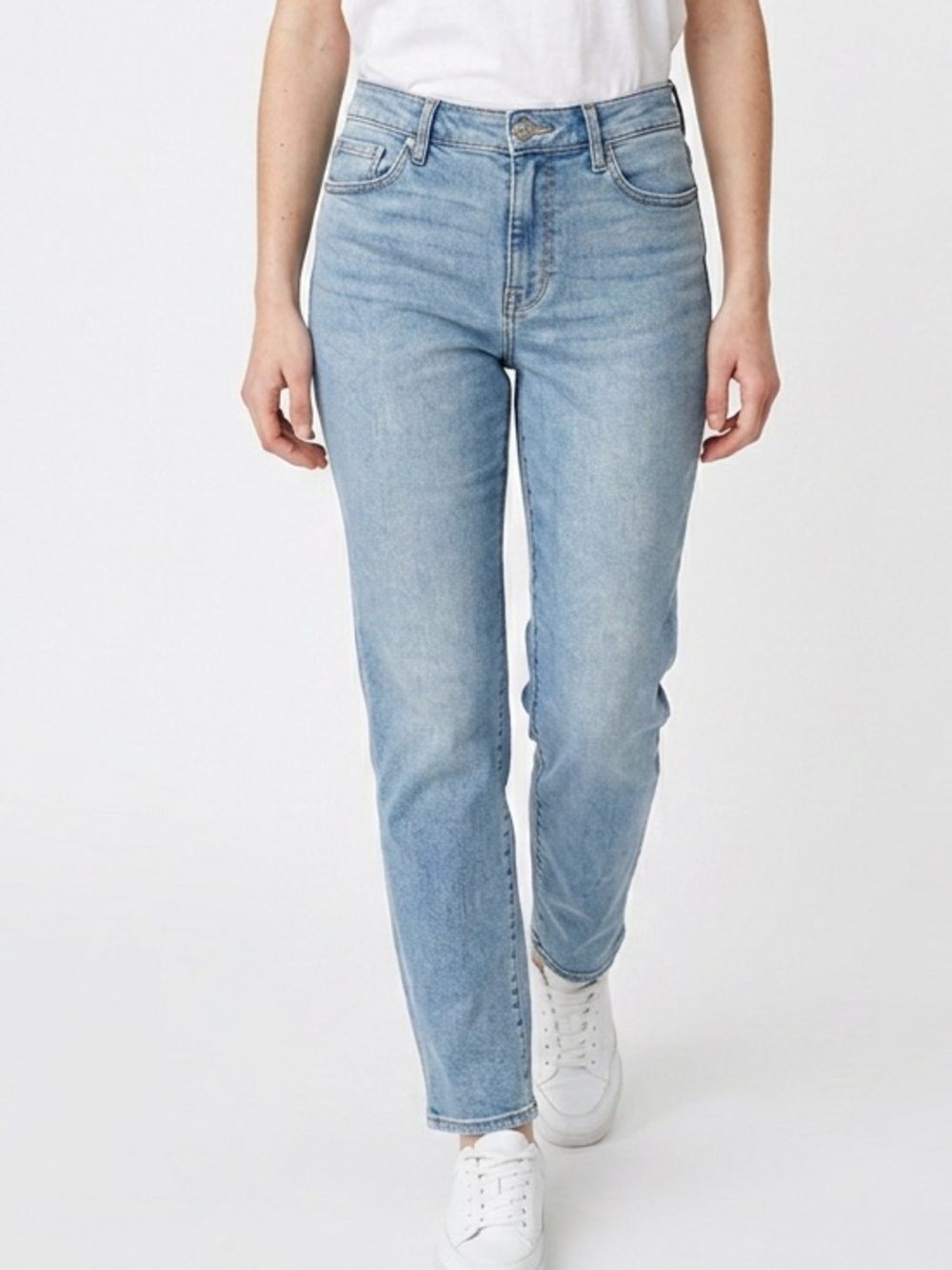 Old Navy Women's High-Rise Straight Jeans Size 14 Blue Light Wash